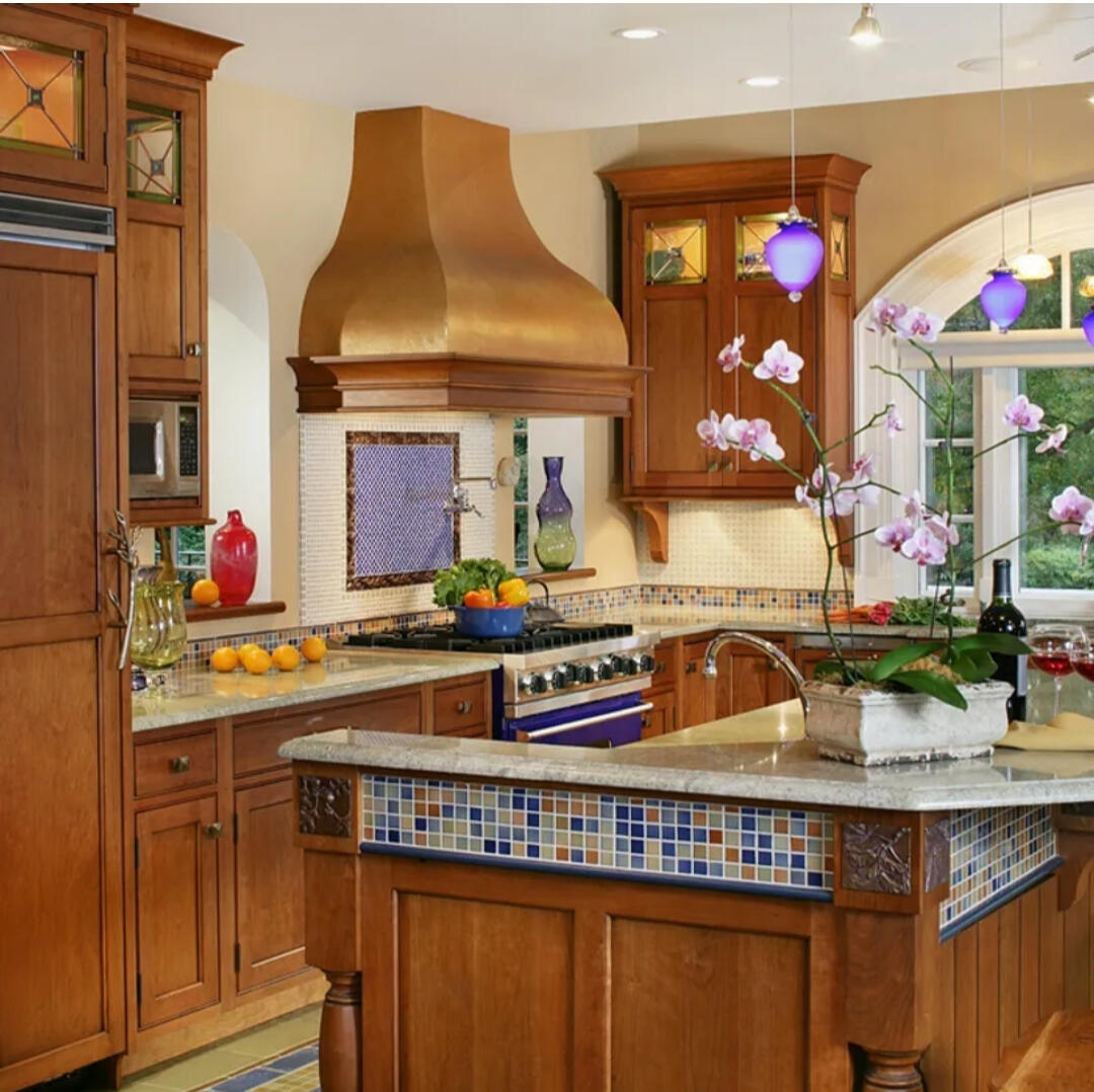 Mediterranean Inspired Backsplash Intricate Mosaic Timeless Kitchen